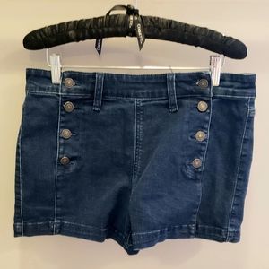Front button sailor Jean high rise shorts